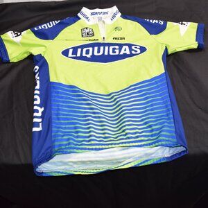 Vintage Men’s Cycling Jersey Liquigas Size Large Gently Used